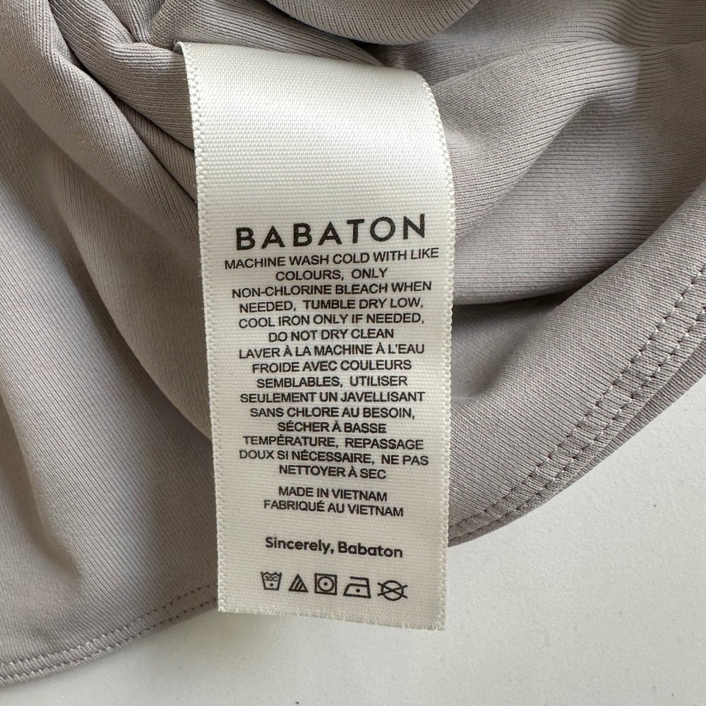 NWT Aritzia Babaton Contour Crew T-Shirt Womens L Opal Grey Double Layered Top - Picture 5 of 8